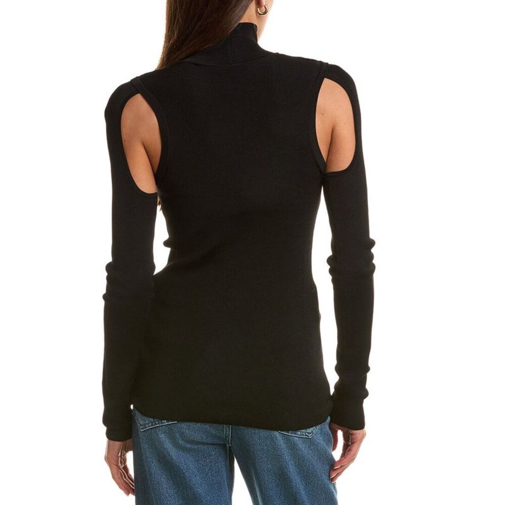Helmut Lang Womens  Air Turtleneck Top, Black - Picture 2 of 3
